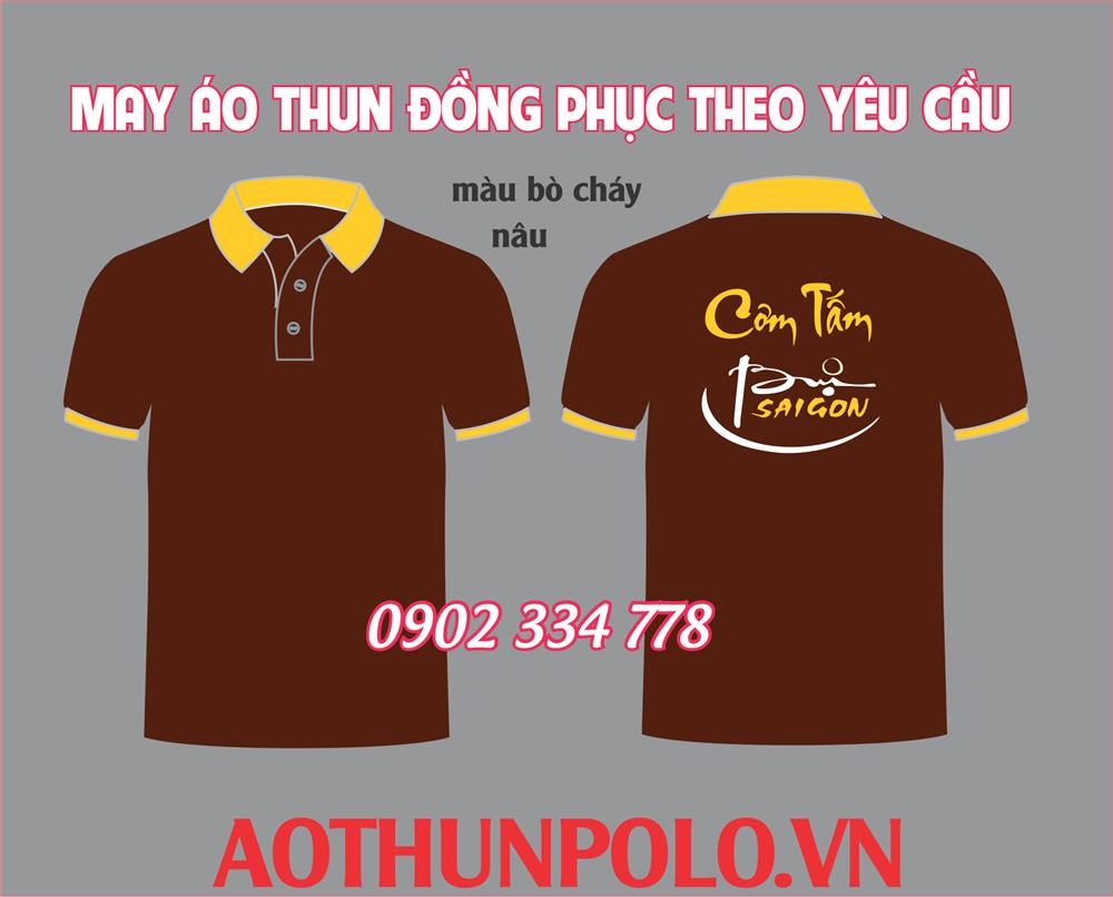 áo thun quán cơm tấm màu nâu